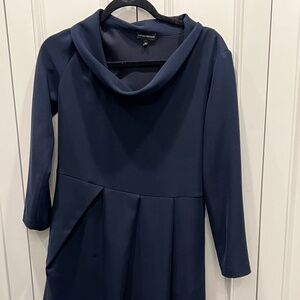 Emporia Armani navy cowl neck dress